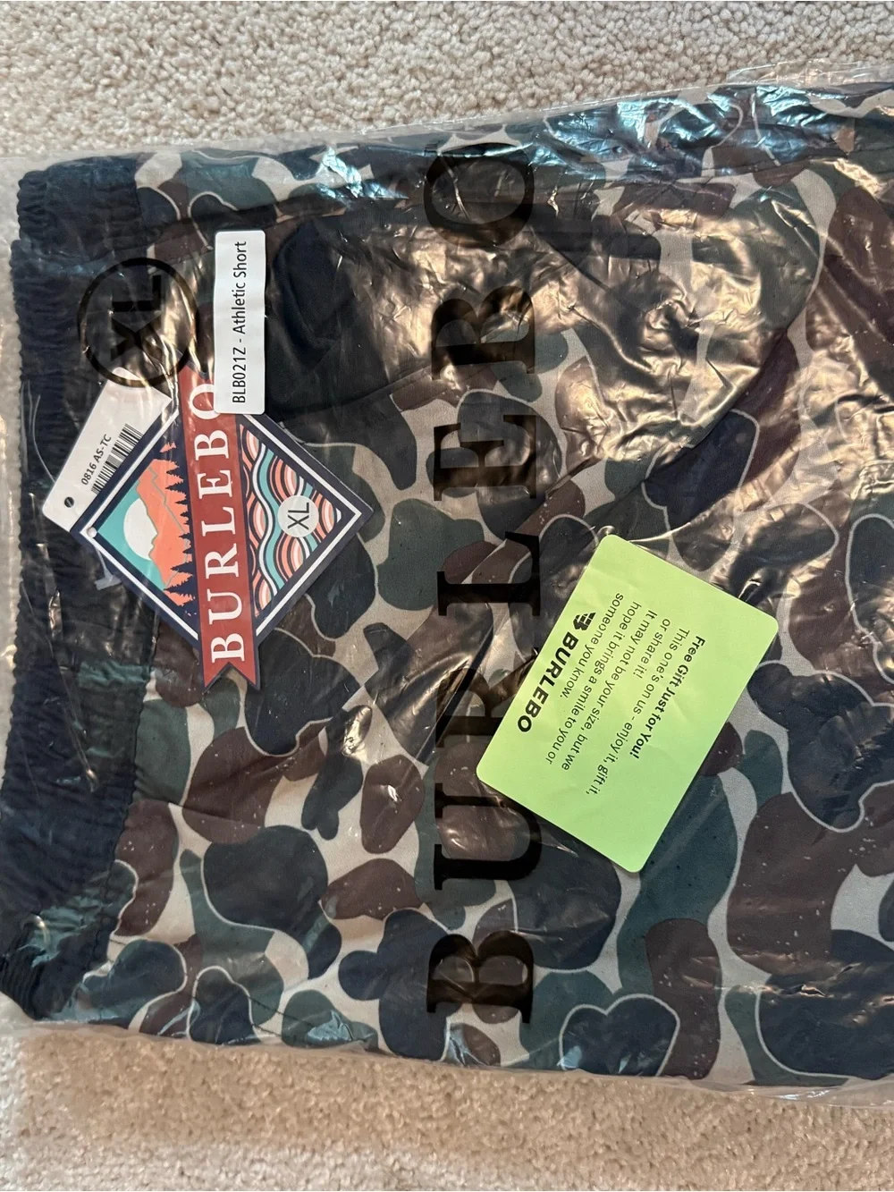 BURLEBO Men's Camouflage Athletic Shorts - Green, Brown, Black